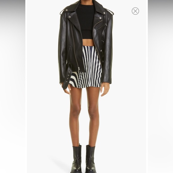MONSE Cutout Belted Leather Biker Jacket in Black Medium - Picture 6 of 14